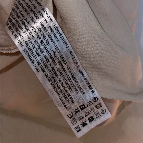 Zara Beige Satin Cowl Neck Sleeveless Blouse Sz.S NWT! - Picture 4 of 5